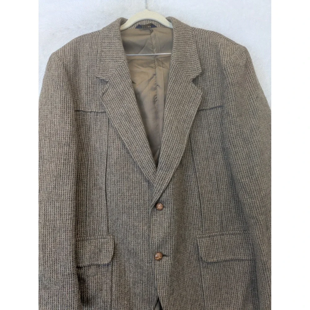 Pendleton Sport Coat Blazer Men's 44 Brown Wool Elbow Patches Tweed